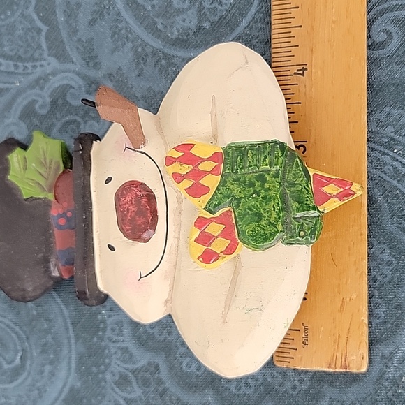 Midwest of Cannon Falls Folk Art Snowman Hanger Carved Wood-Look Ornament Lot - Picture 3 of 11